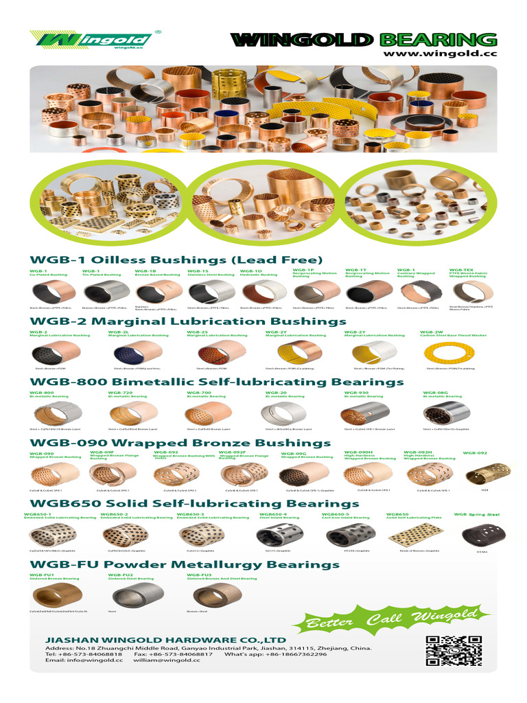 Wingold Products | PDF | Bronze | Bearing (Mechanical)