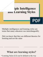 Multiple Intelligence and Learning Styles