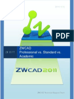 Zwcad Pro STD Comparison Matrix