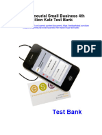 Instant Download Entrepreneurial Small Business 4th Edition Katz Test Bank PDF Full Chapter