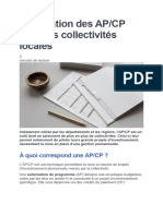 L'utilisation Des AP-CP Dans Les Collectivités Locales