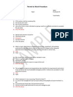 Permit To Work - Post Training Evaluation Test01