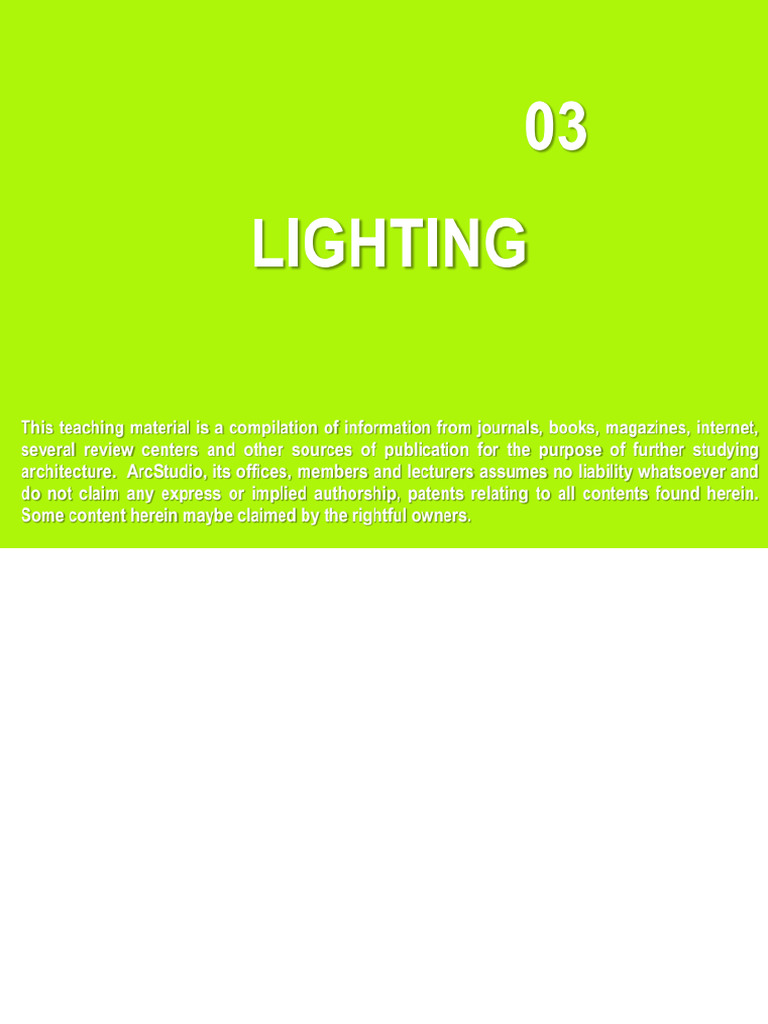 Building Lighting Lecture | PDF