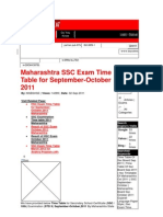 Maharashtra SSC Exam Time Table For September-October 2011: Home Articles Do You Know Login - Signup Articles Exams