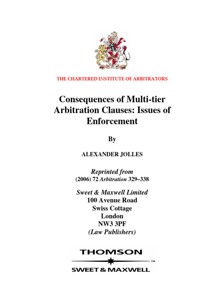 Multi-tier Arbitration Clause Enforcement | PDF | Arbitration | Mediation