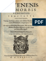 De Venenis Et Morbis Venenosis Tractatus Locupletissimi 1584