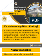 2 - Variable Costing V Absorption Costing
