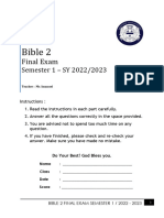 Bible 2 - (FINAL EXAM S1Y22-23)