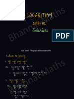 DPP 02 - Solutions - Log - Bhannat Maths - Compressed