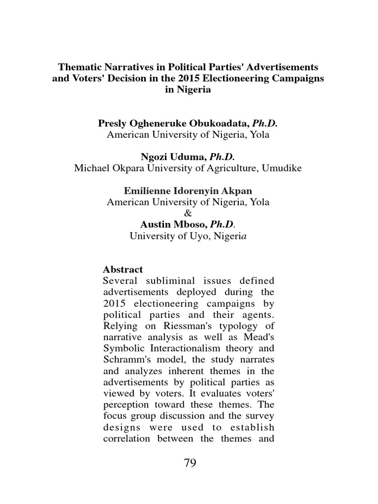 Thematic Analysis of Campaigns | PDF | Political Campaigns | Narrative
