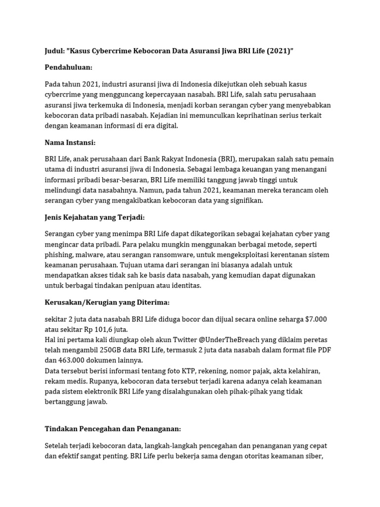 Kasus Cyber Crime | PDF