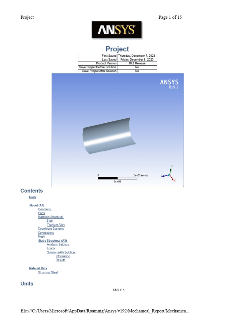Ansys Analysis | PDF | Cartesian Coordinate System | Stress (Mechanics)