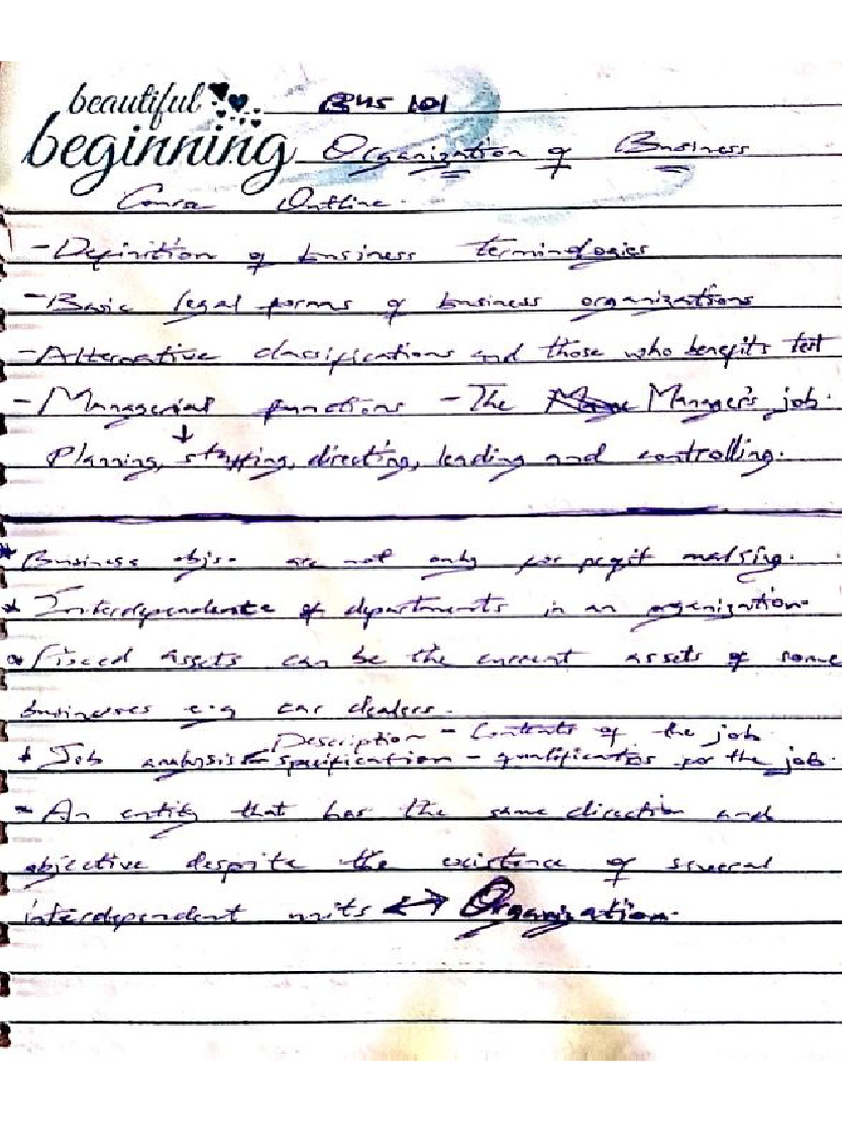 Bus 101 Class Note Bilex Pdf