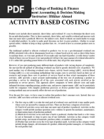 Activity Based Costing