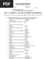 Soal Uas SMSTR I SBK & Pai