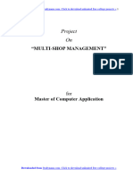 Multi Shop Management JAVA & MySQL MCA Summer Training Project Report PDF Download