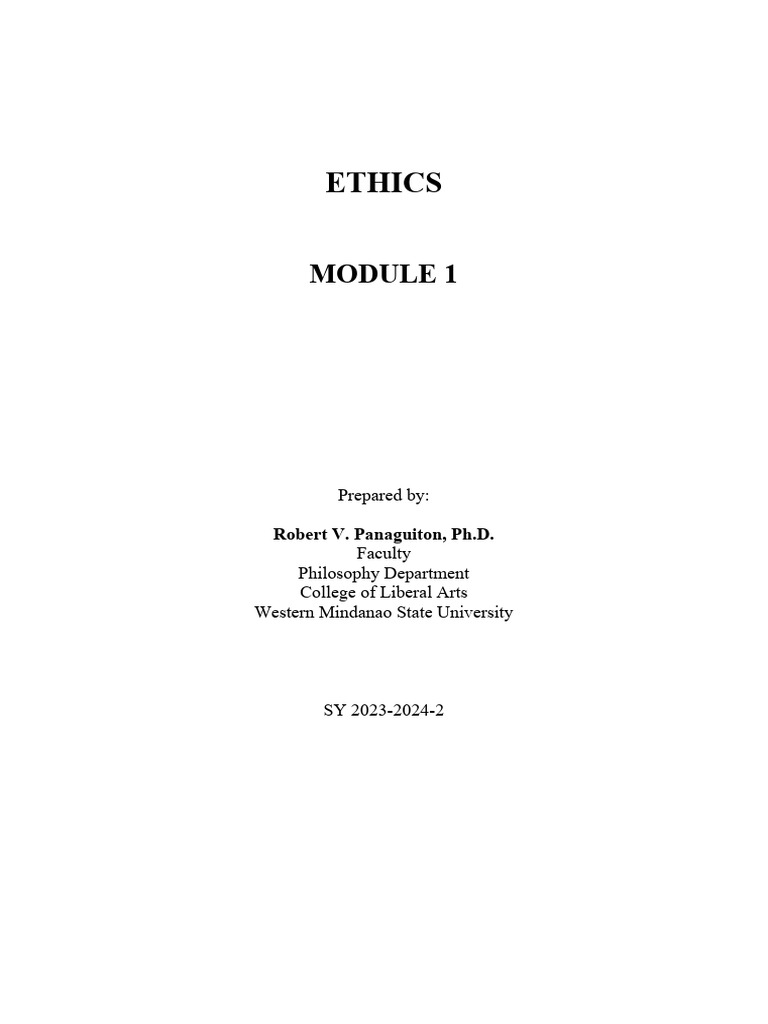 Module 1_Moral Dimension of Human Existence PDF