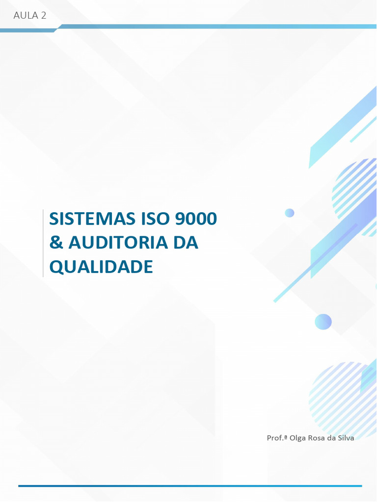 ISO 9000: Gestão da Qualidade e Auditoria | PDF | Qualidade (negócios ...