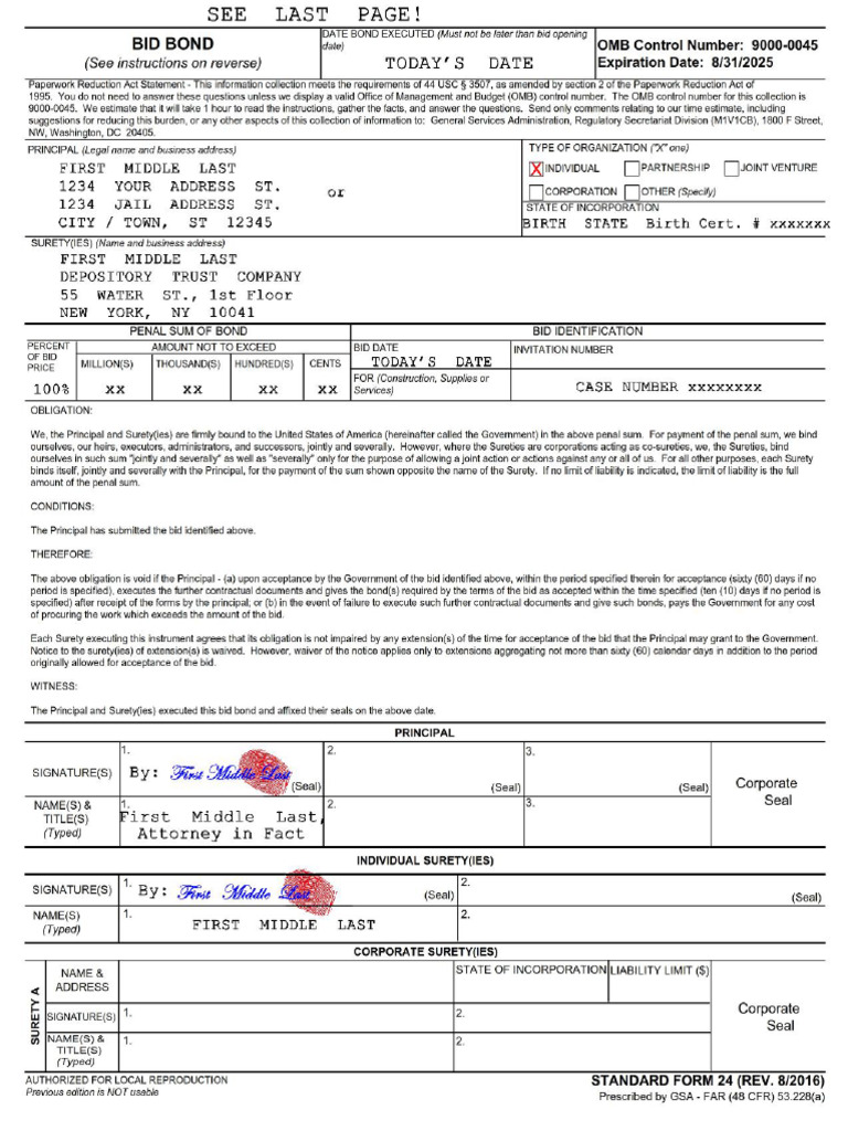 Bidbond TEMPLATE | PDF