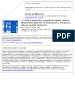 The Role of Personality in Psychotherapists' Careers - Relationships Between Personality Traits, Therapeutic Schools, and Job Satisfaction