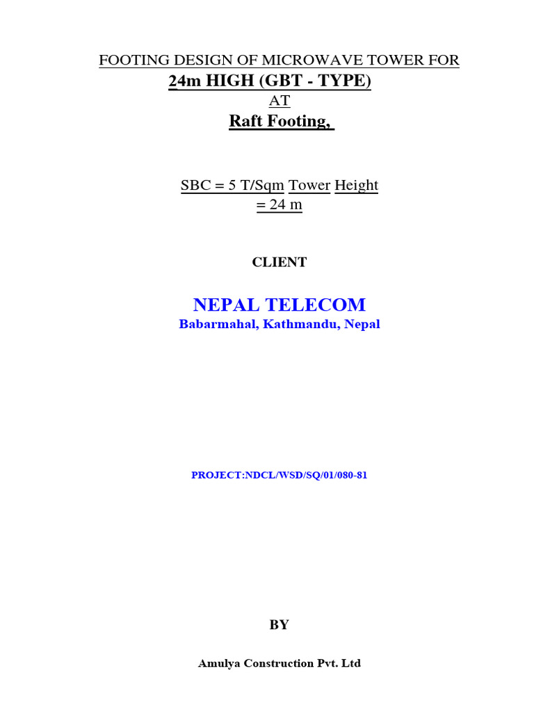 Final Design Report_24M Tower Foundation-18 Jan 2024 | PDF | Beam ...