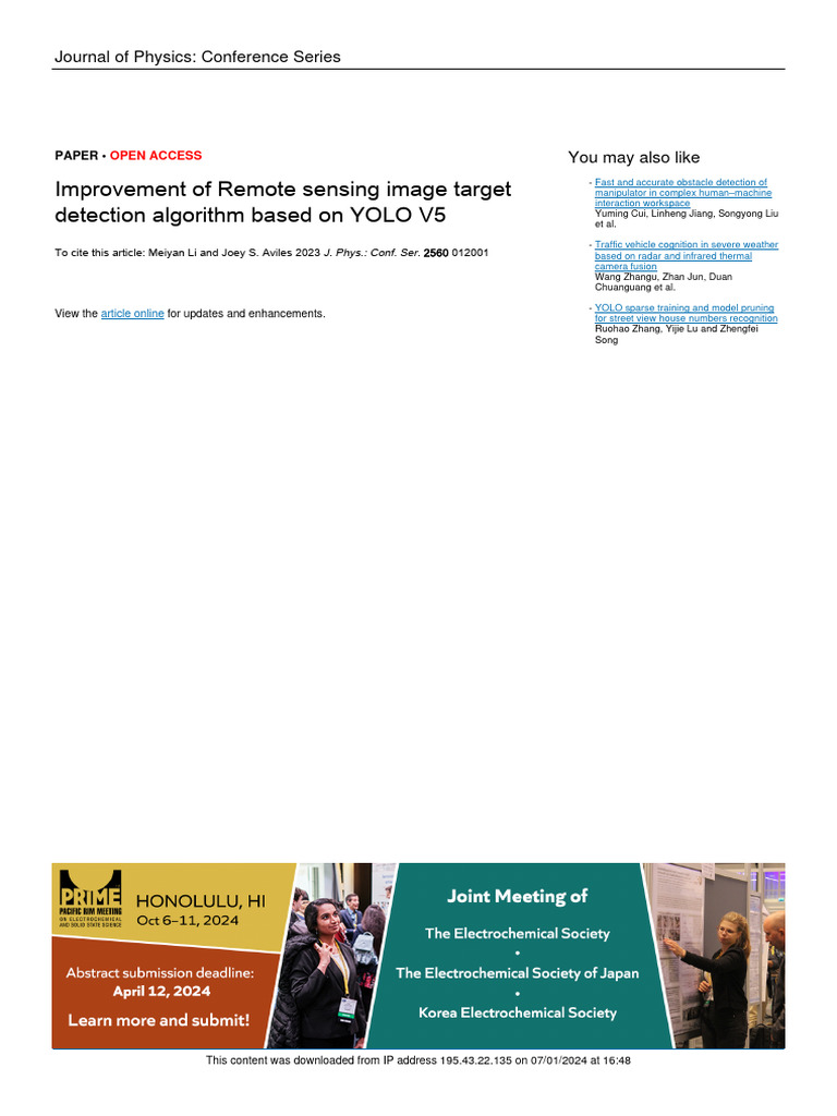 Enhanced YOLO V5 for Remote Sensing Detection | PDF | Attention ...