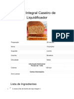 Pão Integral Caseiro de Liquidificador