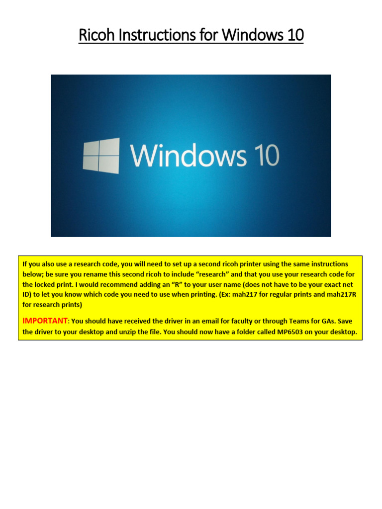 Ricoh instructions for windows 10 pdf printer computing icon