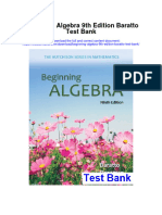Instant Download Beginning Algebra 9th Edition Baratto Test Bank PDF Full Chapter