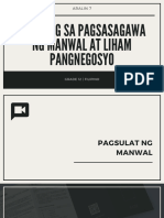 Hakbang Sa Pagsasagawa NG Manwal at Liham