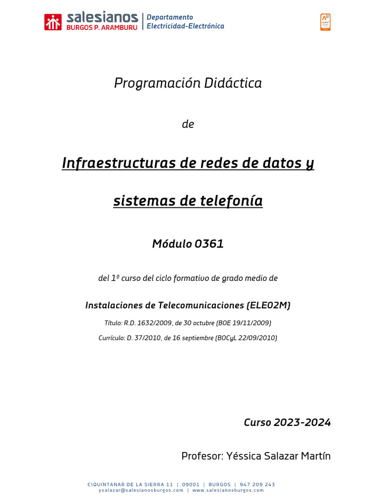 Infraestructuras De Redes De Datos Y Sistemas De Telefonía 0361 Pdf