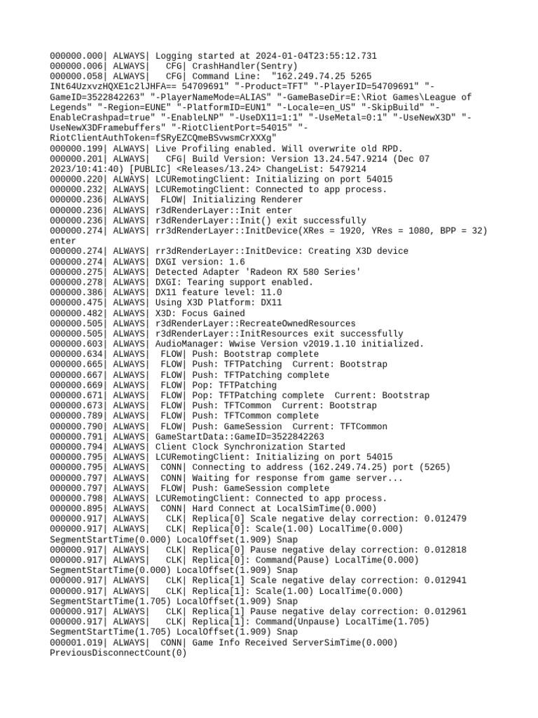 TFT Game Session Log Analysis | PDF | Computer Architecture | Computing