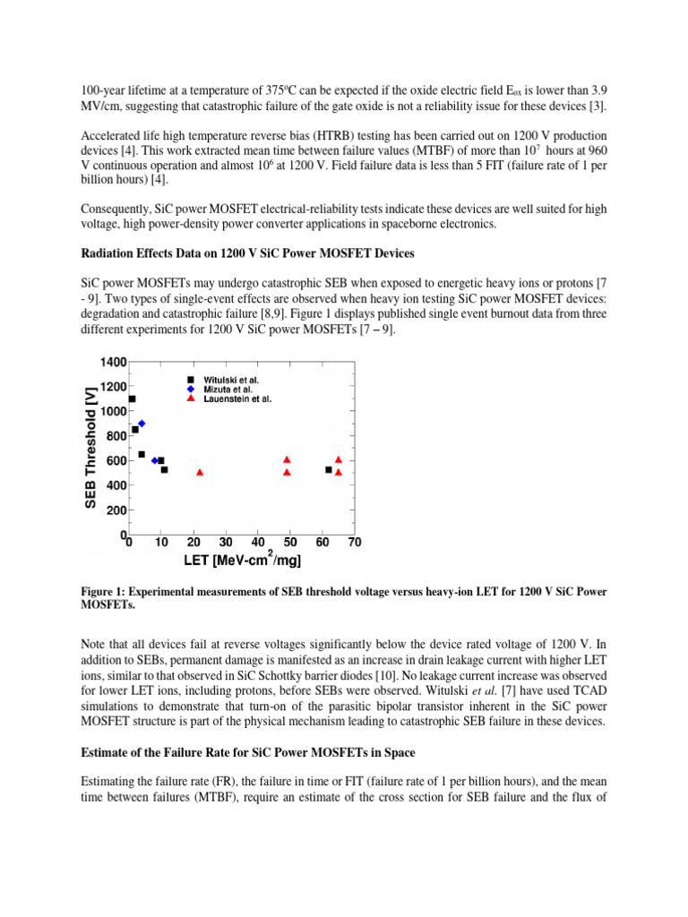 Radiation Effects Data On 1200 V Sic Power Mosfet Devices | PDF ...