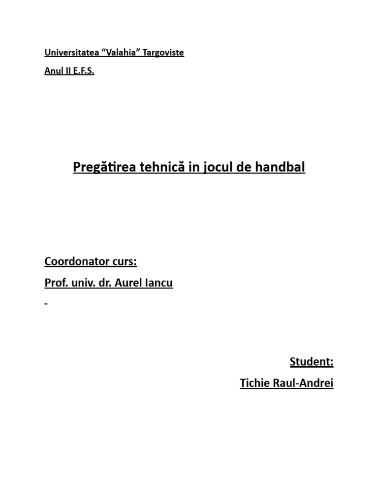 Preg Tactica Handbal | PDF