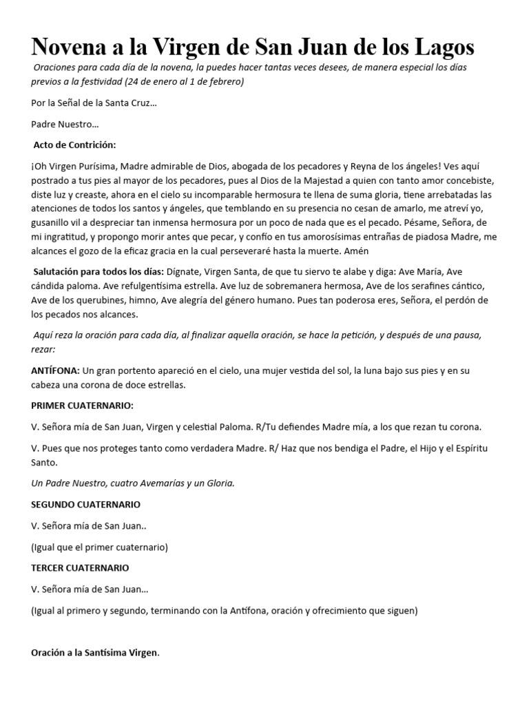 Virgen De San Juan Mass Schedule