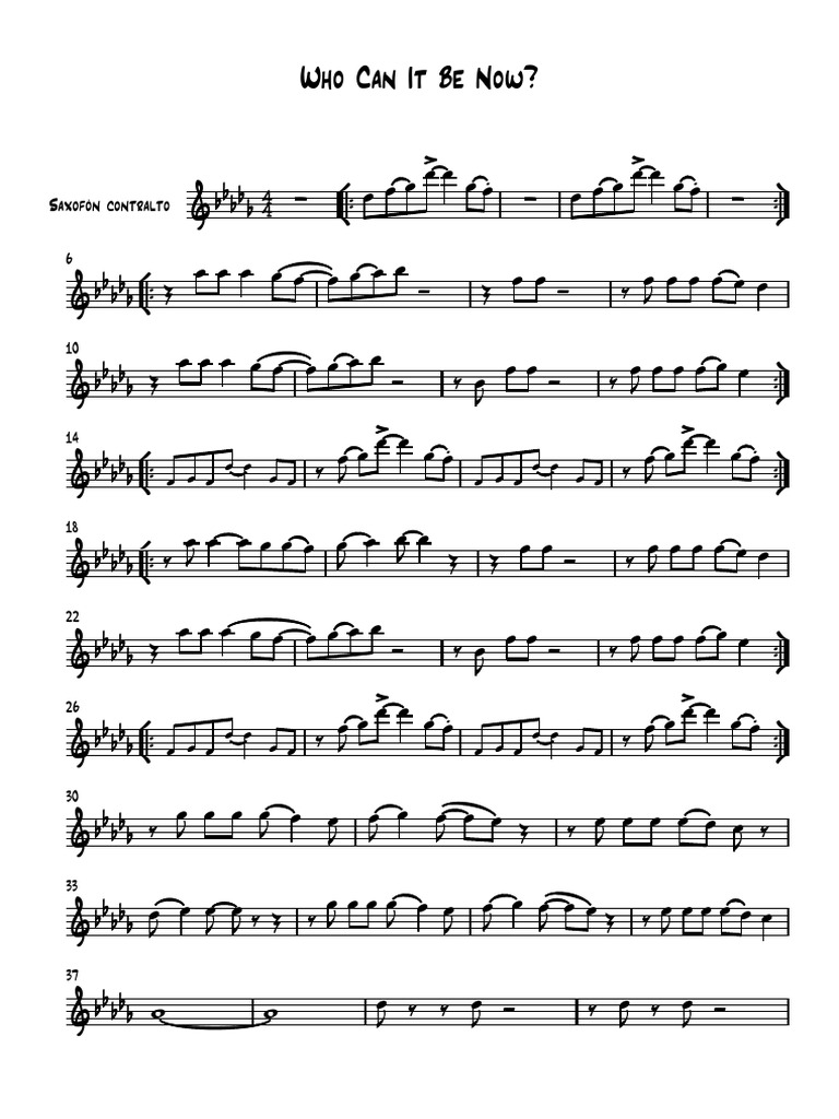 Who can it be now partitura completa pdf