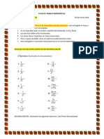 Ficha de Trabajo Matemática Decimo Año