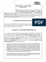 El Consejo Nacional Electoral (CNE) Se Refiere Al Proceso de Revocatoria Que Se Adelantó Contra Daniel Quintero.