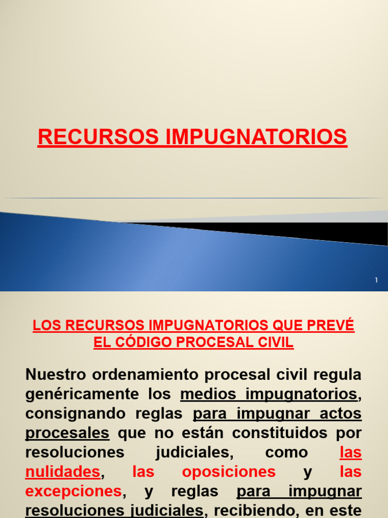 Recursos Impugnatorios | PDF | Apelación | Ley procesal