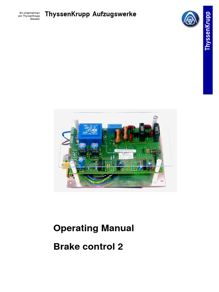 Brake - Control - 2 TKE | PDF | Rectifier | Safety
