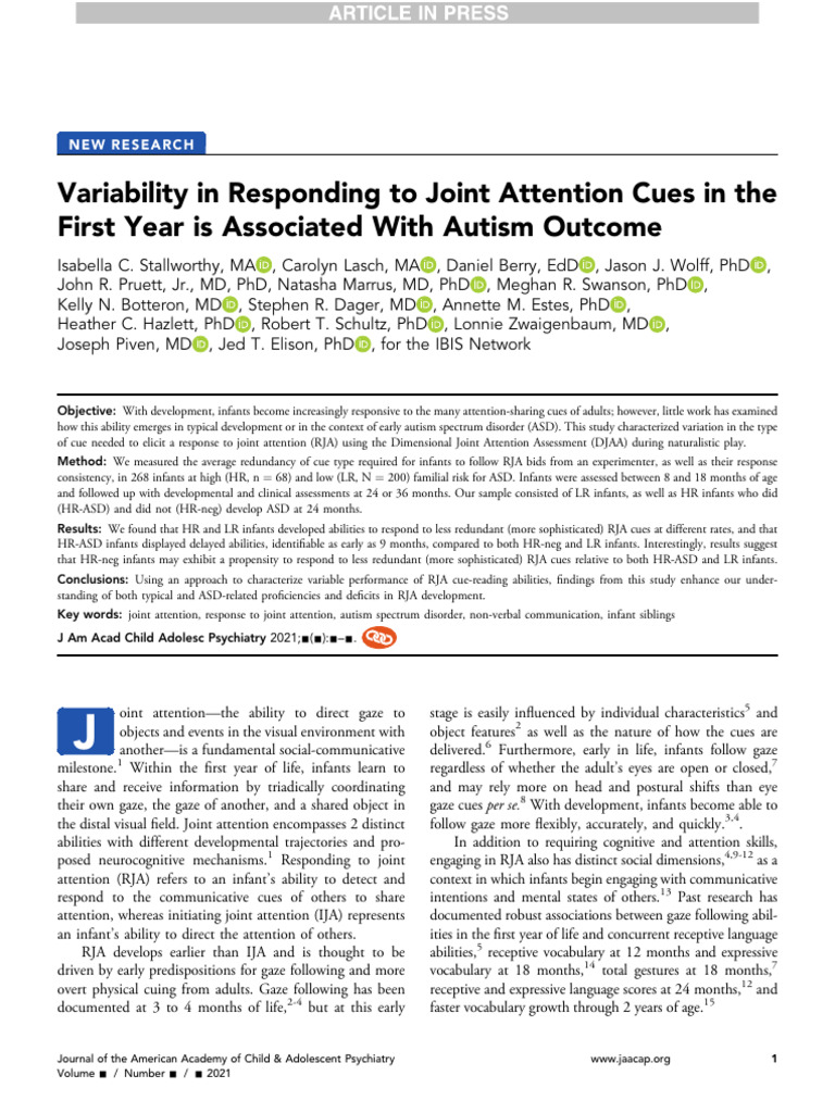 Responding Joint Attention Is When