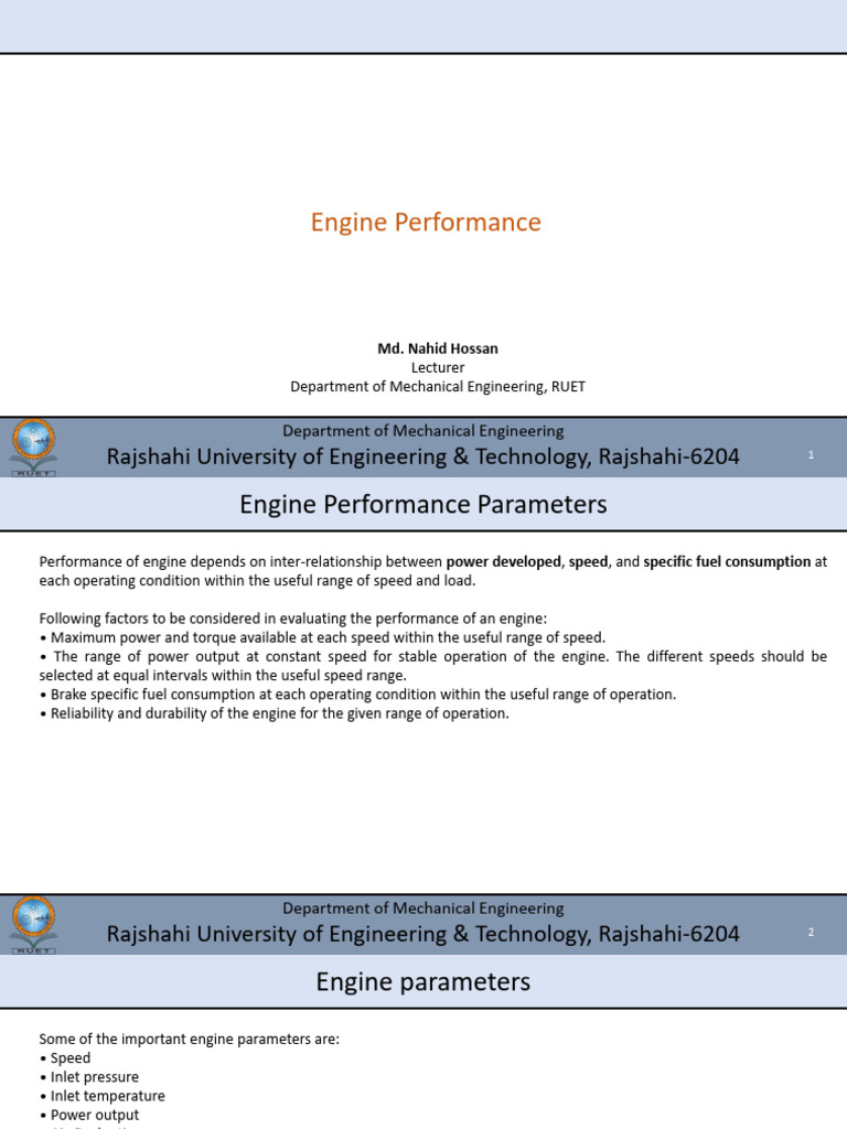 Engine Performance Pdf Internal Combustion Engine Engines