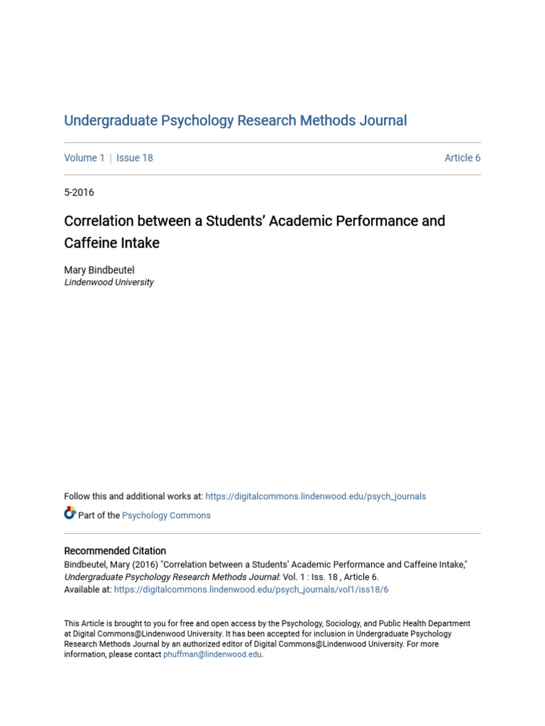 Caffeine Intake and Academic Performance | PDF | Caffeine | Statistics