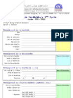 Fiche Candidature Doctorat