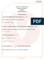 Binomial Theorem Important Questions 2023-24