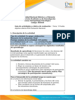 Guía de Actividades y Rúbrica de Evaluación - Unidad 3 - Tarea 5 - Prueba Objetiva Abierta POA Evaluación Nacional