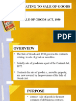 Law Relating To Sale of Goods