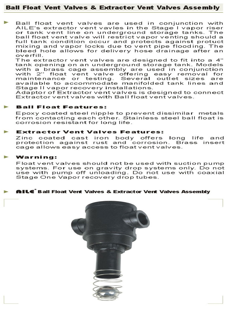 Ball Float Vent Valves PDF