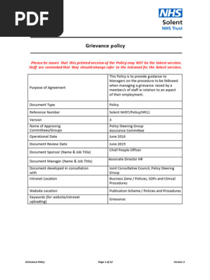 Grievance Policy