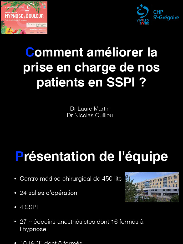 Améliorer le confort en SSPI par l'hypnose | PDF | Hypnose | Douleur